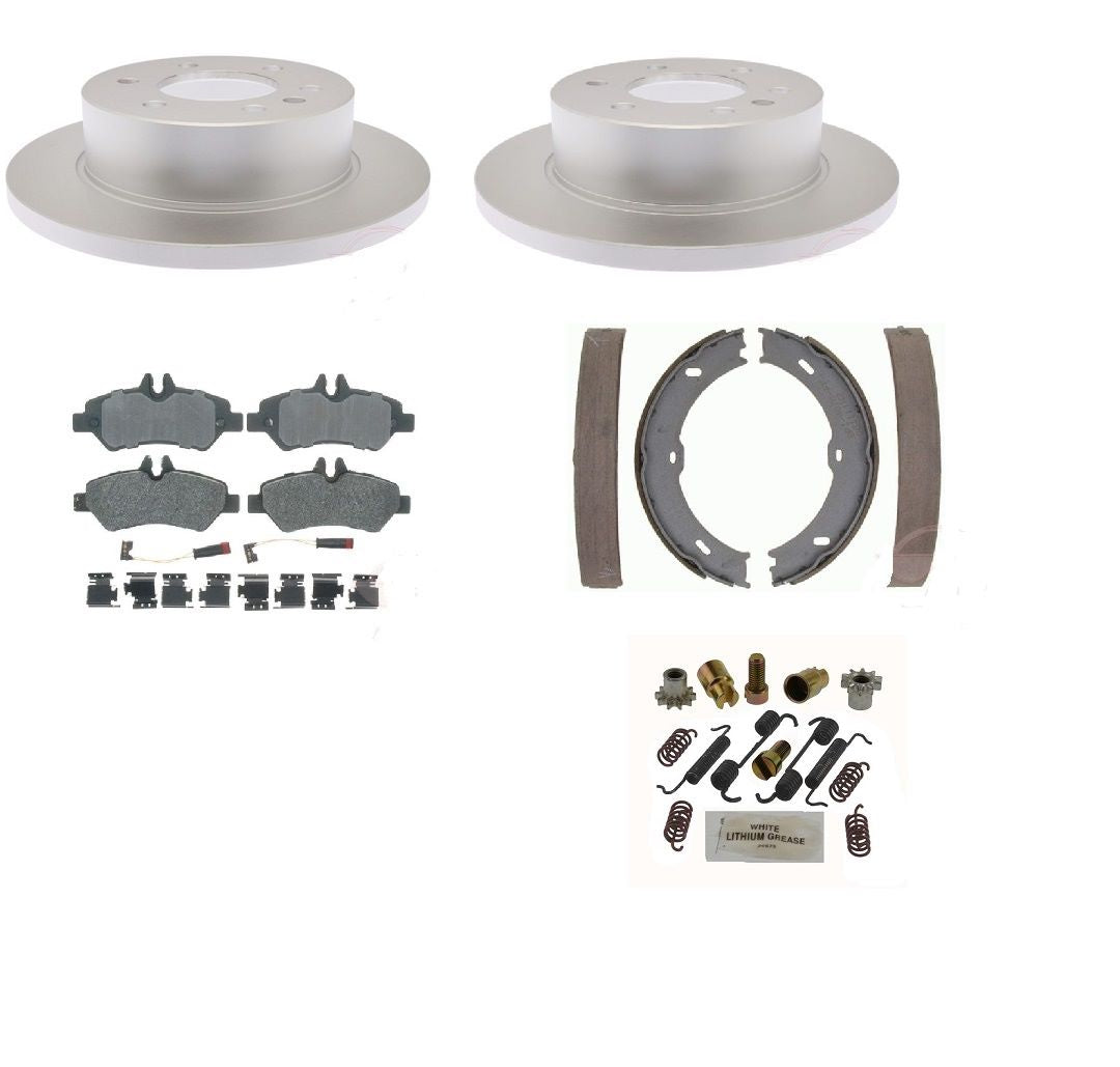 REAR Brake Pad Rotor E brake shoe hardware Fits 2007-2018 Sprinter 2500 3500 SRW