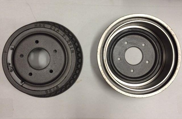 Ford Mustang Brake drum set Mustang 6 cylinder Rear 1964-1970 2 drums 9 inch