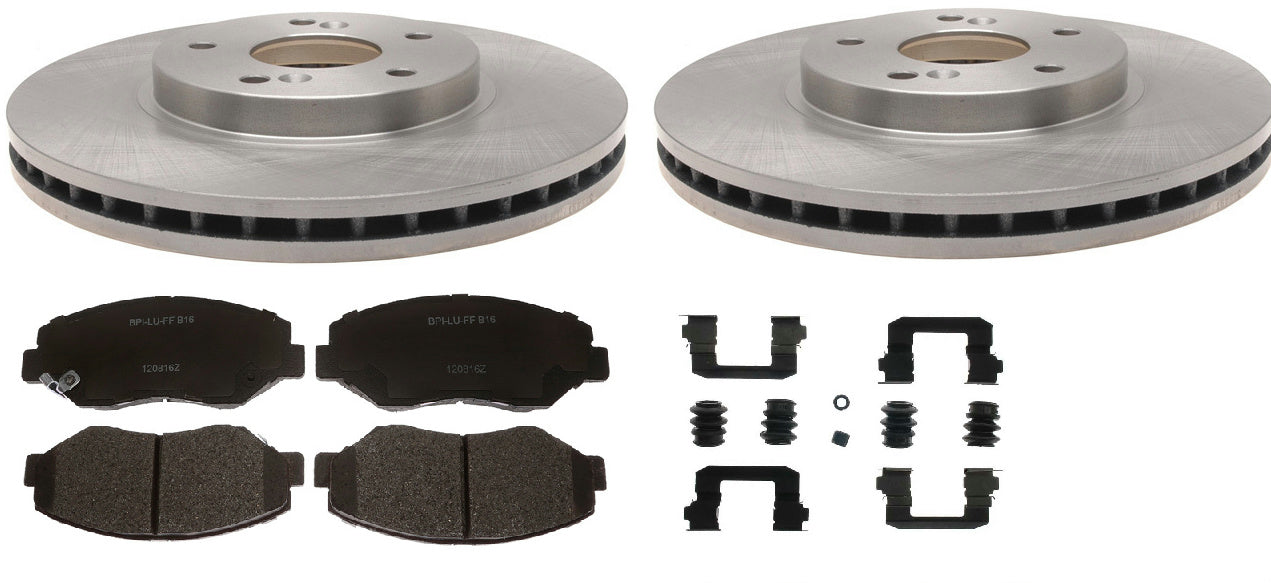 Toyota Prius brake pad rotor Kit 2004-2009 Front with ceramic pads & hardware