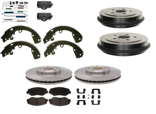 Corolla Prizm 1993-1997 Brake Disc Rotors Pads Drums Shoes Cylinders Springs