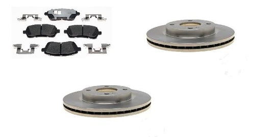 Front Ceramic Brake Pad with hardware & Rotors Kit Fits Ford Fiesta 2011-2019
