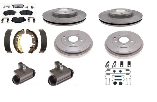 Brake Kit front & rear pad rotor shoe drum cyl fits Sentra 2013 - 2019