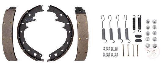 Brake shoes with spring kit Pontiac 1940-1954 REAR 11 x 1 3/4 BONDED brake shoe