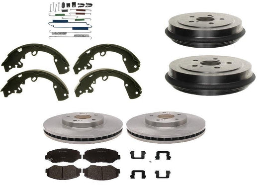 Ceramic Pads Rotors Rear Drums Brake Shoe Hardware Fits For Honda FIT 2007 2008