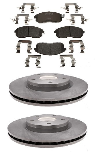 Disc brake Rotor Ceramic Pads & Hardware Fit Mazda MX5 Miata 2006-2015 FRONT