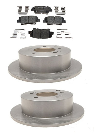 Brake Rotor Ceramic Pad Hardware Fit Kia Forte 2010 2011 2012 2013 REAR