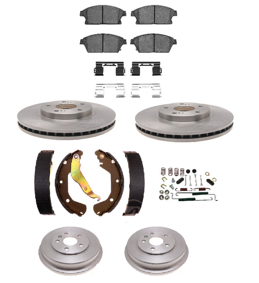 Brake Ceramic pads rotor Drum shoe and spring kit fit 1998-2008 Subaru Forrester