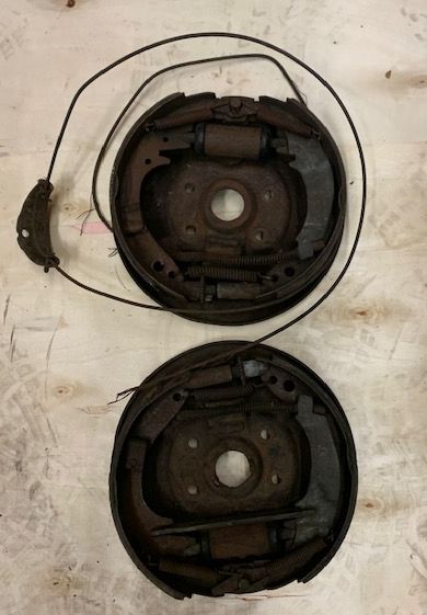 Brake backing plate with shoes and hardware Rambler 1959 1960 1961 REAR 9 x 2