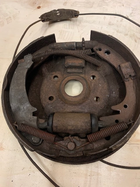 Brake backing plate with shoes and hardware Rambler 1959 1960 1961 REAR 9 x 2