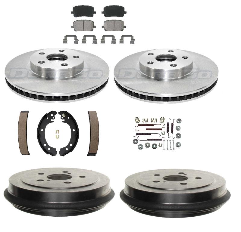 Rotor Drum Ceramic Pad Brak shoes fits 2003-2008 Toyota Corolla Made in USA only