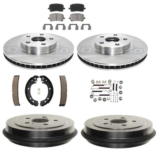 Rotor Drum Ceramic Pad Brak shoes fits 2003-2008 Toyota Corolla Made in USA only